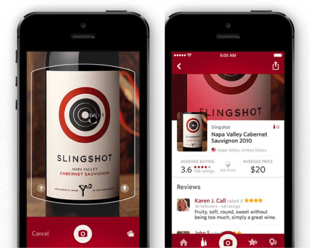 14 Oranges Mobile App taking picture of bottle of wine and pulling information about the wine