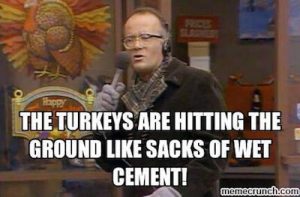 14 Oranges - Meme The turkeys are hitting the ground like sacks of wet cement