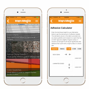 14 Oranges IntraAdhesive  Mobile App Feature and Calculator Pages