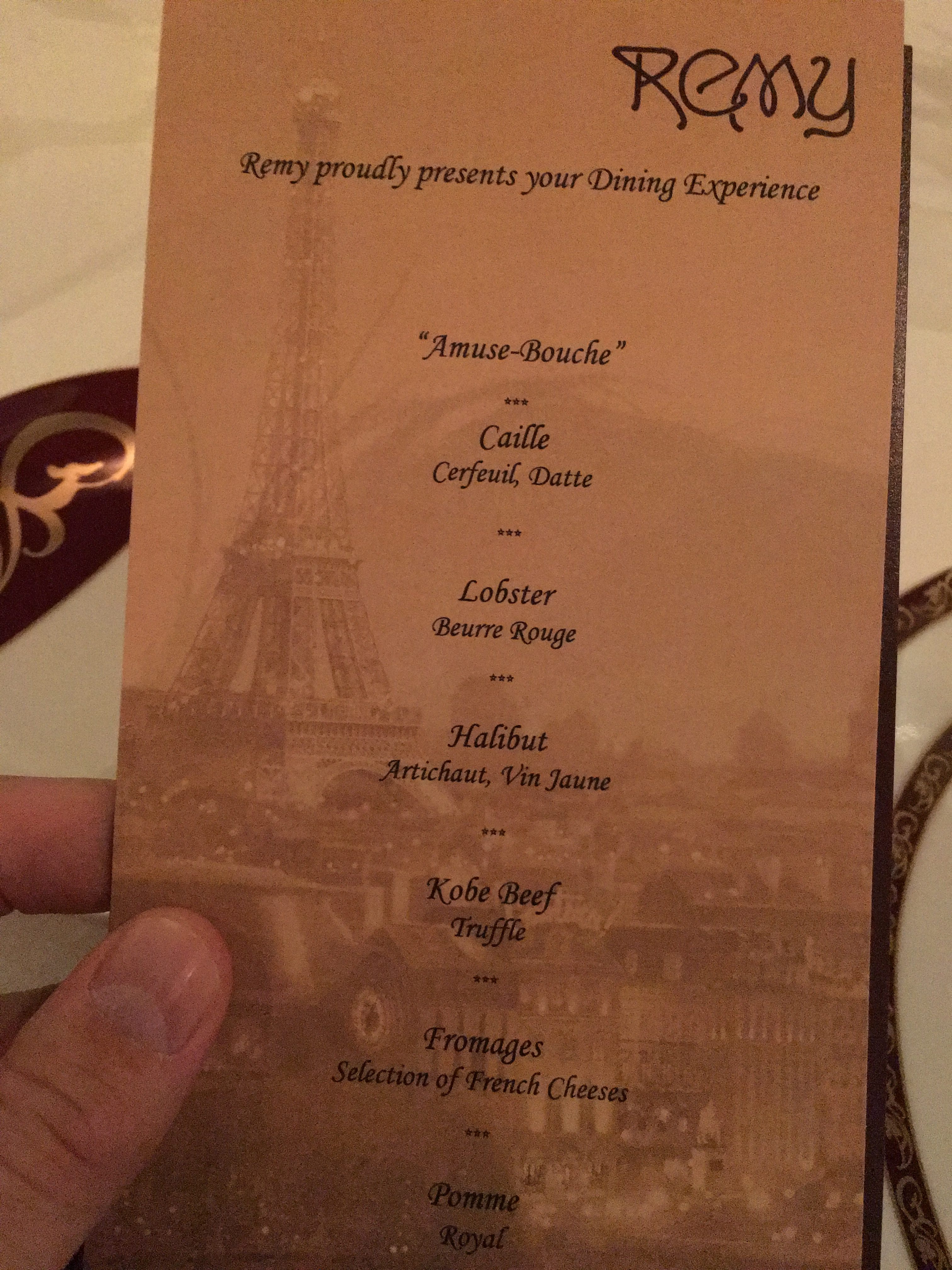 14 Oranges Disney Menu at Ratatouille Restaurant Disney