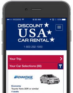 Discount USA Car Rental Closeup