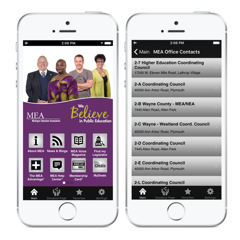 14 Oranges Info Grove App Michigan Education Association App Features and Contacts Directory
