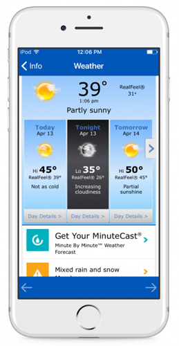 14 Oranges Info Grove App City Weather Page