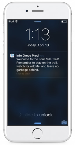 14 Oranges Info Grove App City Notification Bar on Lock Screen