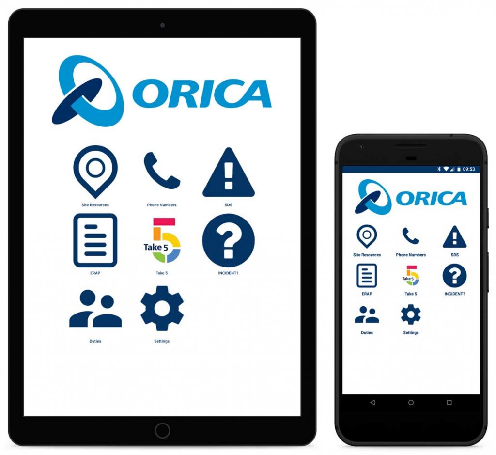 14 Oranges Orica Mobile App Features on Phone and Tablet