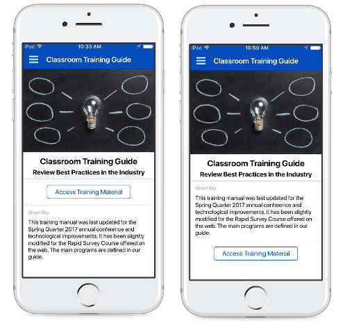 Info Grove App Class room training guide Samples