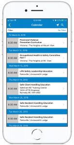 14 Oranges SafeCare BC Mobile App Schedule Calendar