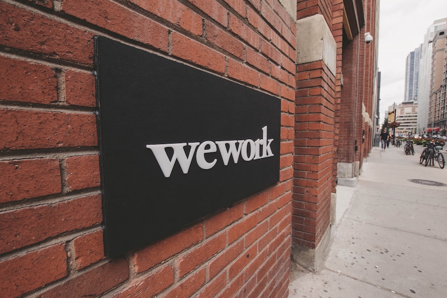 14 Oranges WeWork Logo on Building