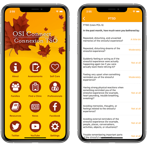 14 Oranges Royal Ottawa - OSI Connect Mobile App Features and PTSD Self management Tool