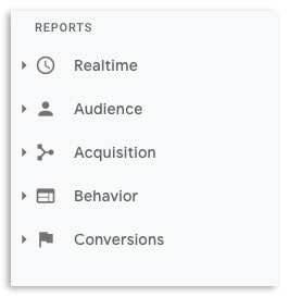 14 Oranges Google Analytics Reports Section Options Menu