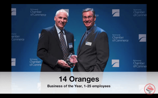 14 Oranges Blog Sylvain Marcotte receiving Award