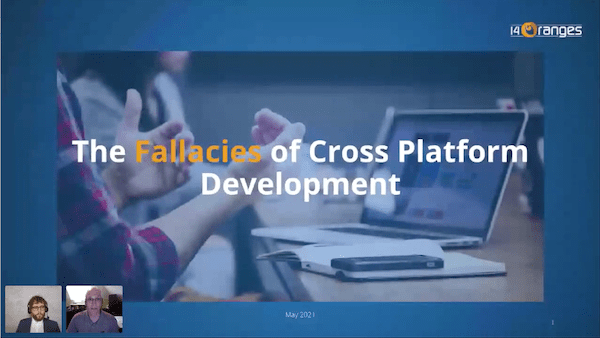 14 Oranges Image of Zoom Presentation of Fallicies of Cross Platform Development