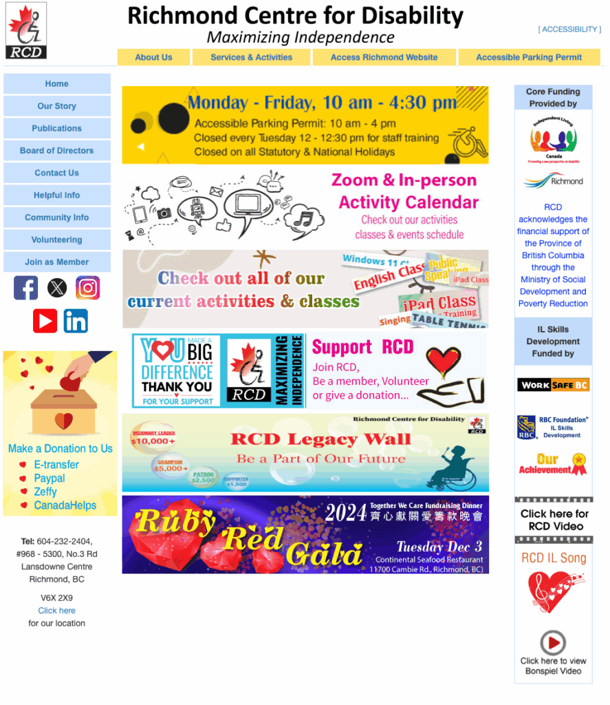 Screenshot of the Old RCD Website before January 2025